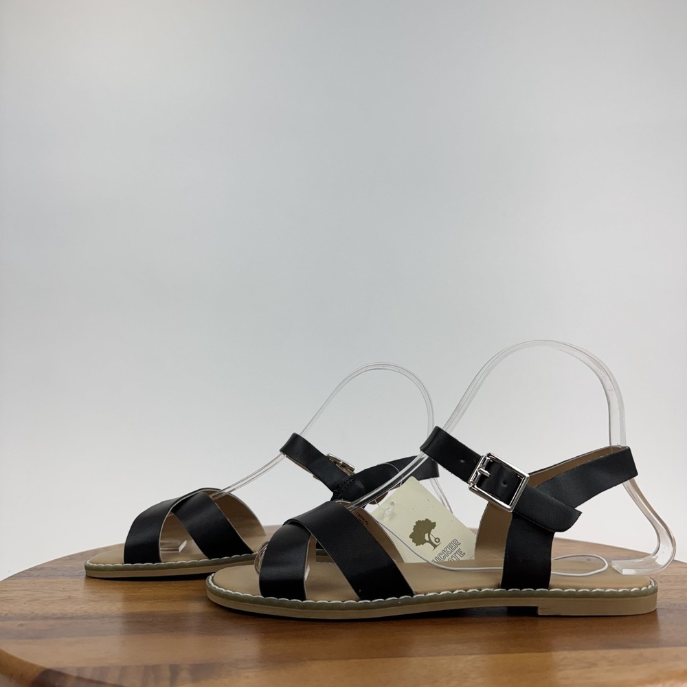 New Girls Big Kids Tucker + Tate Tarya Black Strappy Adjustable Sandals Size 3 Y - Picture 2 of 8